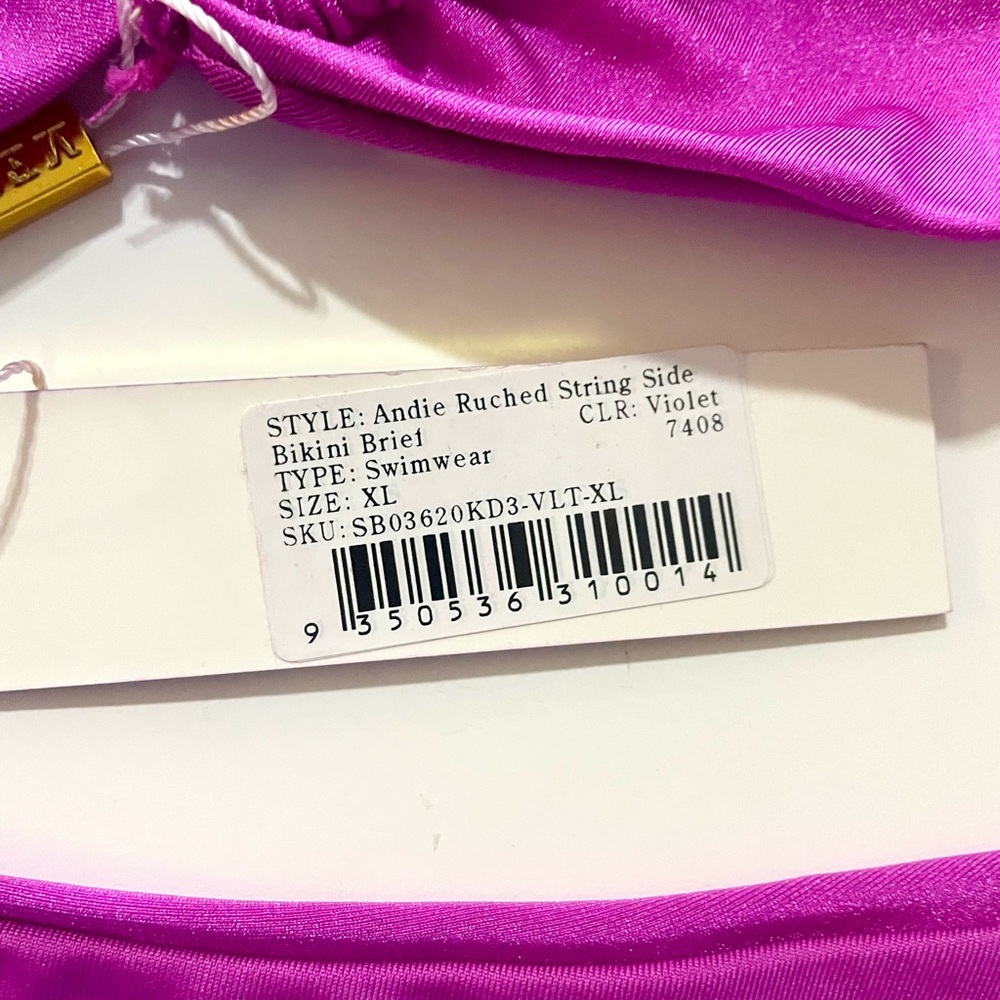 NWT Meshki Andie Ruched String Side Bikini Briel Swimsuit Size XL - Picture 8 of 8